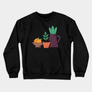 Minimal Plants With Pots Still Life Crewneck Sweatshirt